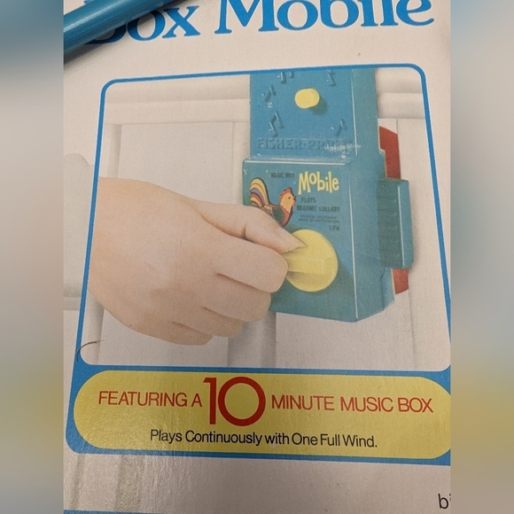 Fisher Price Vintage 1973 Crib & Playpen Music Box Mobile in box - Picture 5 of 12